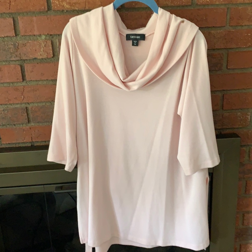 Karen Kane light weight s sweater worn 2 x pink